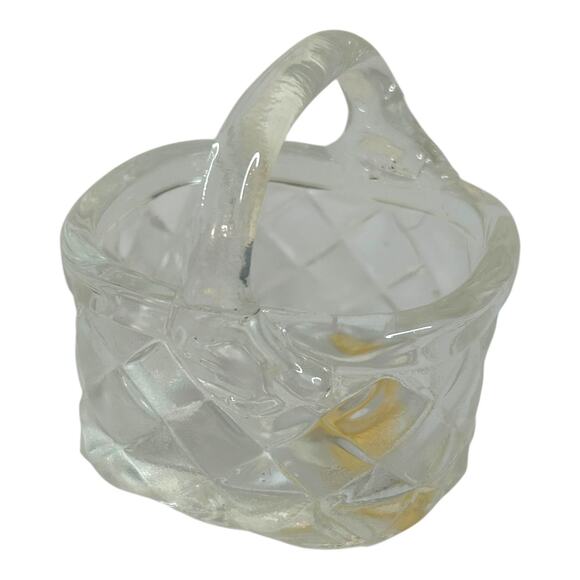 Vintage Midwest Importers Glass Mini Braided Design Basket Toothpick Holder - Picture 6 of 8
